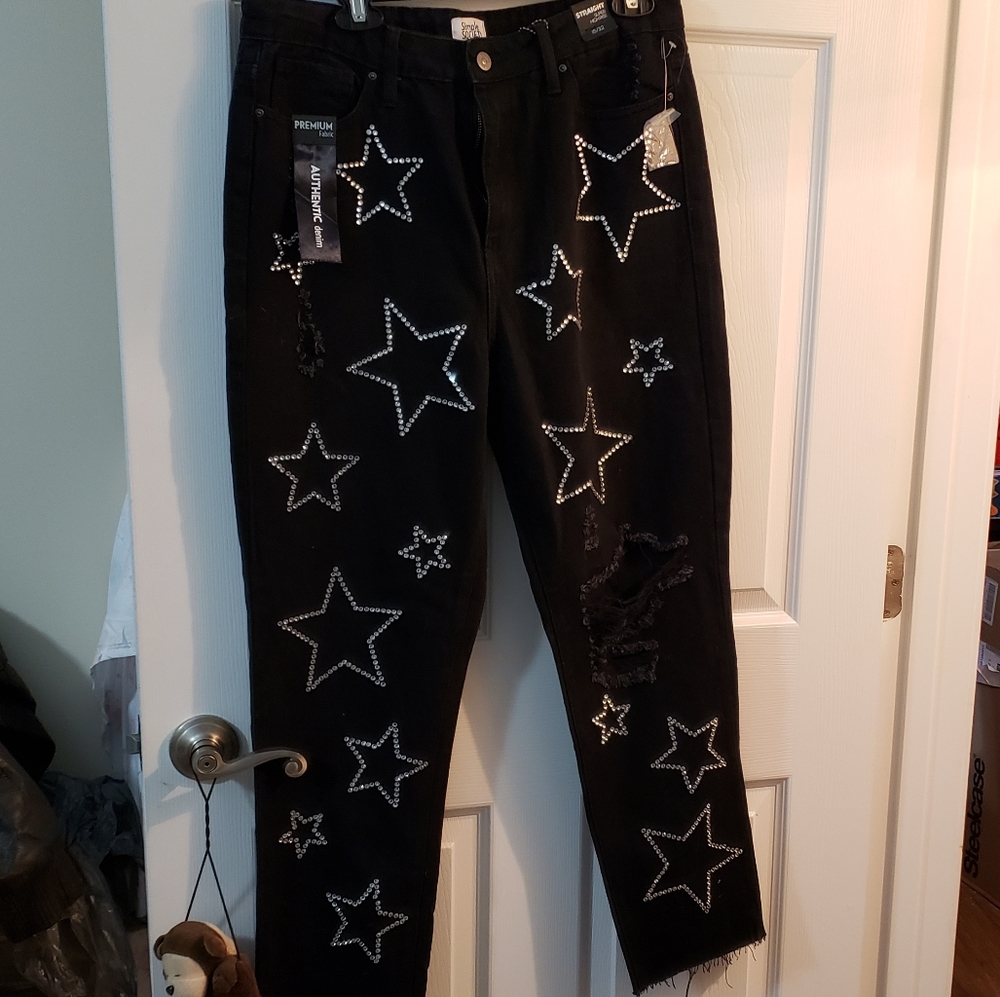 Rhinestone star jeans